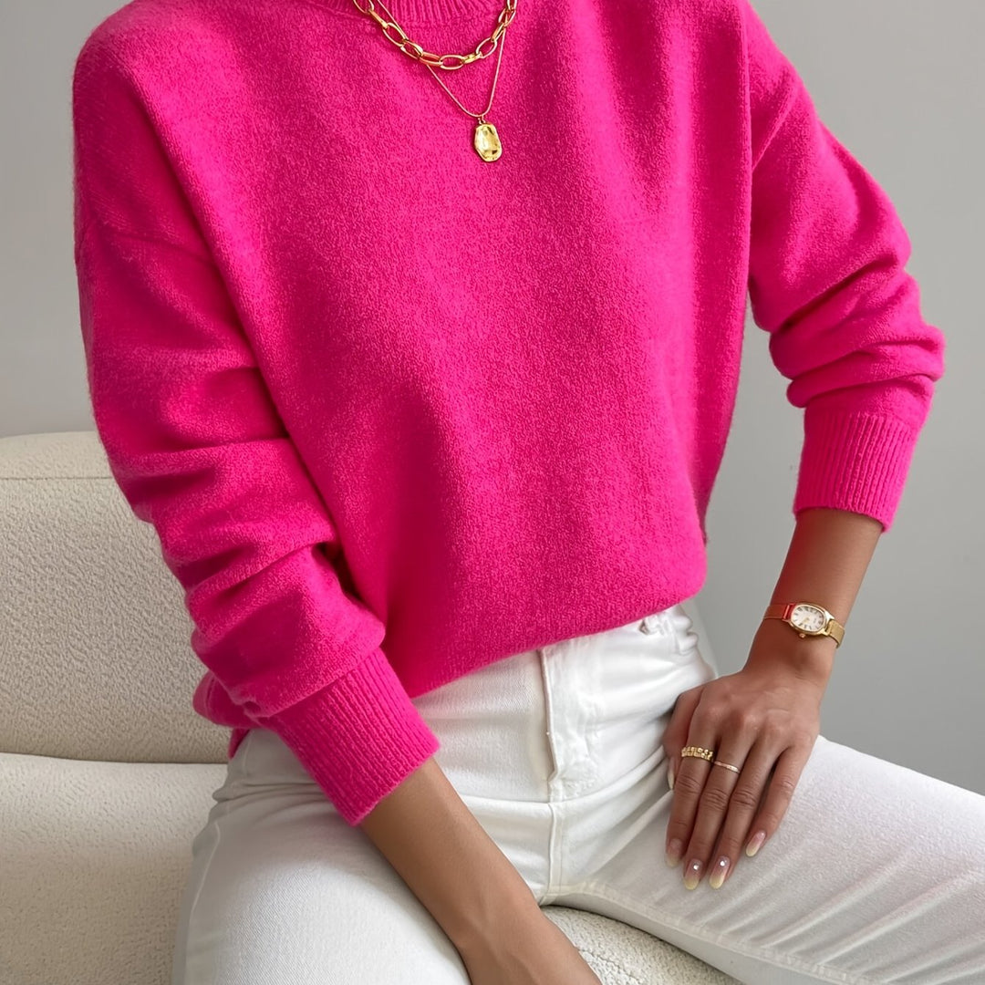 Britt | Elegante Trui met Opstaande Col