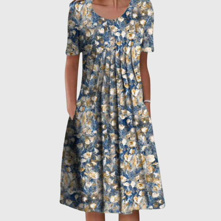 Maud | Fleurige Zomerjurk met Ronde Hals