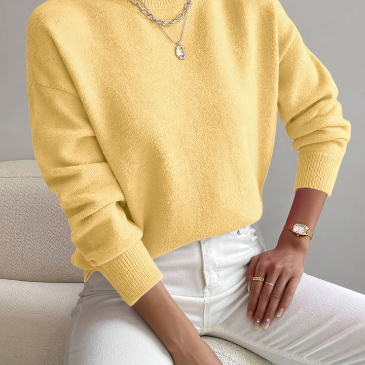 Britt | Elegante Trui met Opstaande Col
