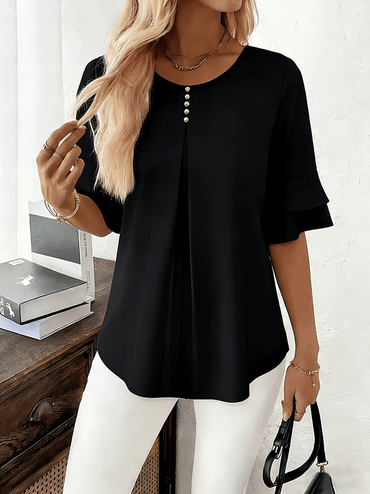 Rosalinde | Sierlijke Blouse met Ruchemouw