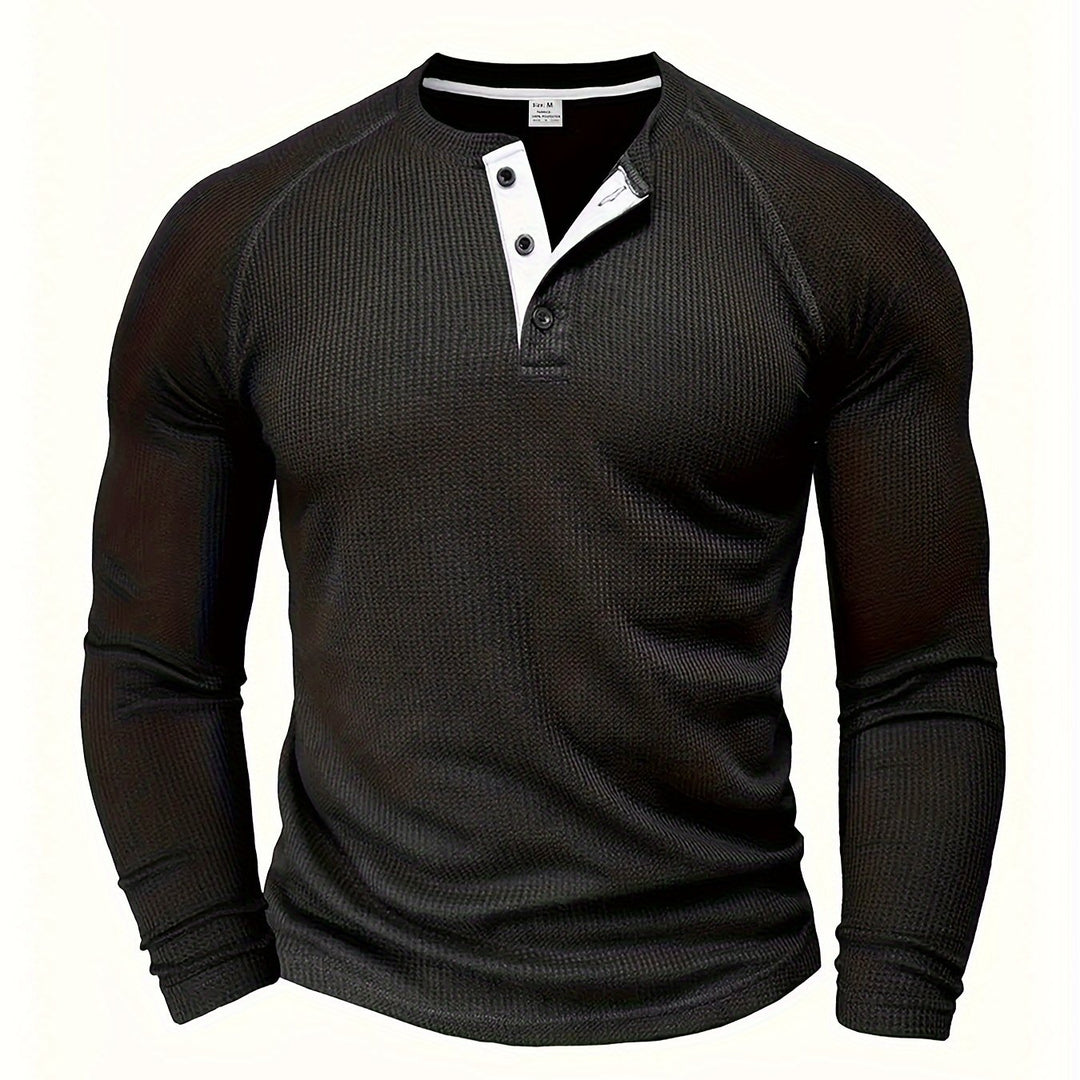 Jesse | Verfijnd Henleyshirt met Lange Mouw