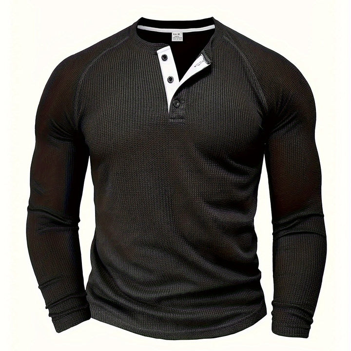 Jesse | Verfijnd Henleyshirt met Lange Mouw