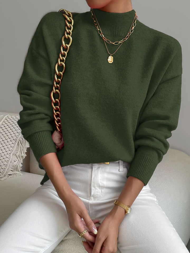 Britt | Elegante Trui met Opstaande Col