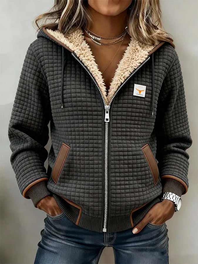 Elisa | Retro Outdoorjas Ruitpatroon