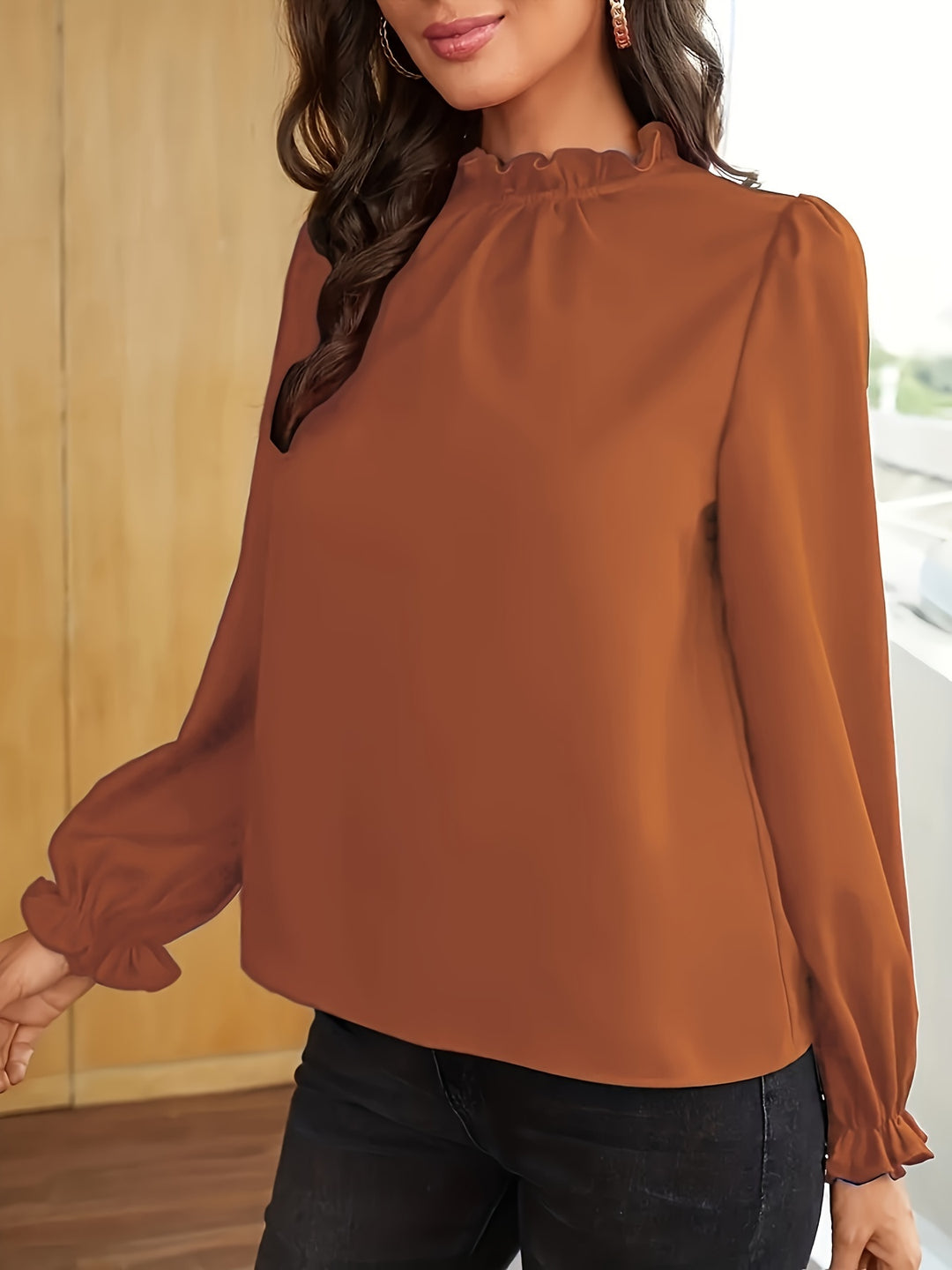 Anke | Elegante Blouse met Ruche-kraag