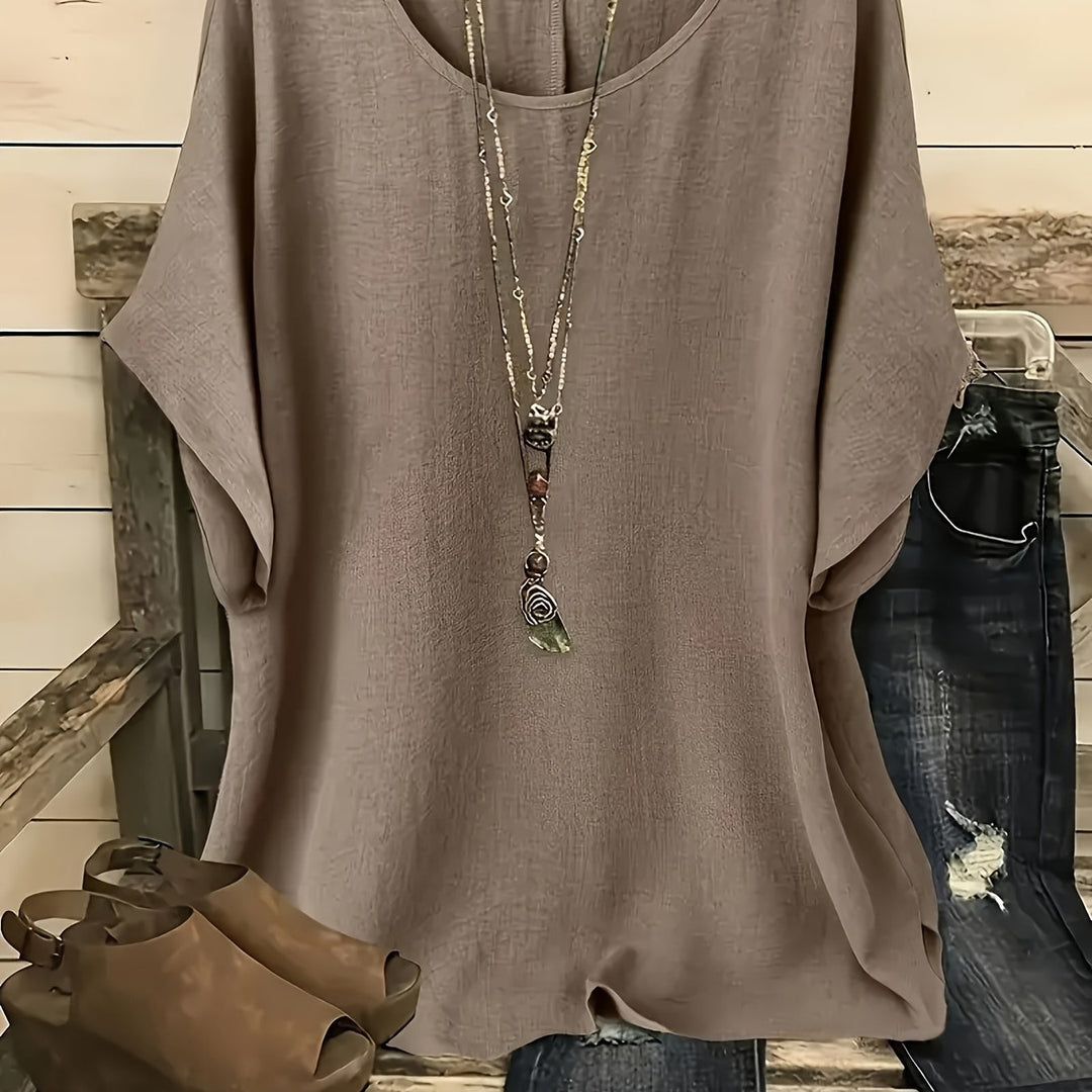 Cato | Soepel Vallende Blouse met Vleermuismouw