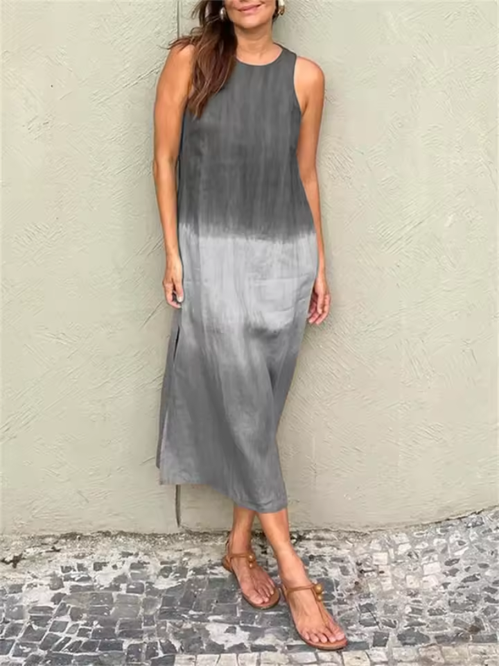 Marjolein | Mouwloze Zomerjurk met Ronde Hals