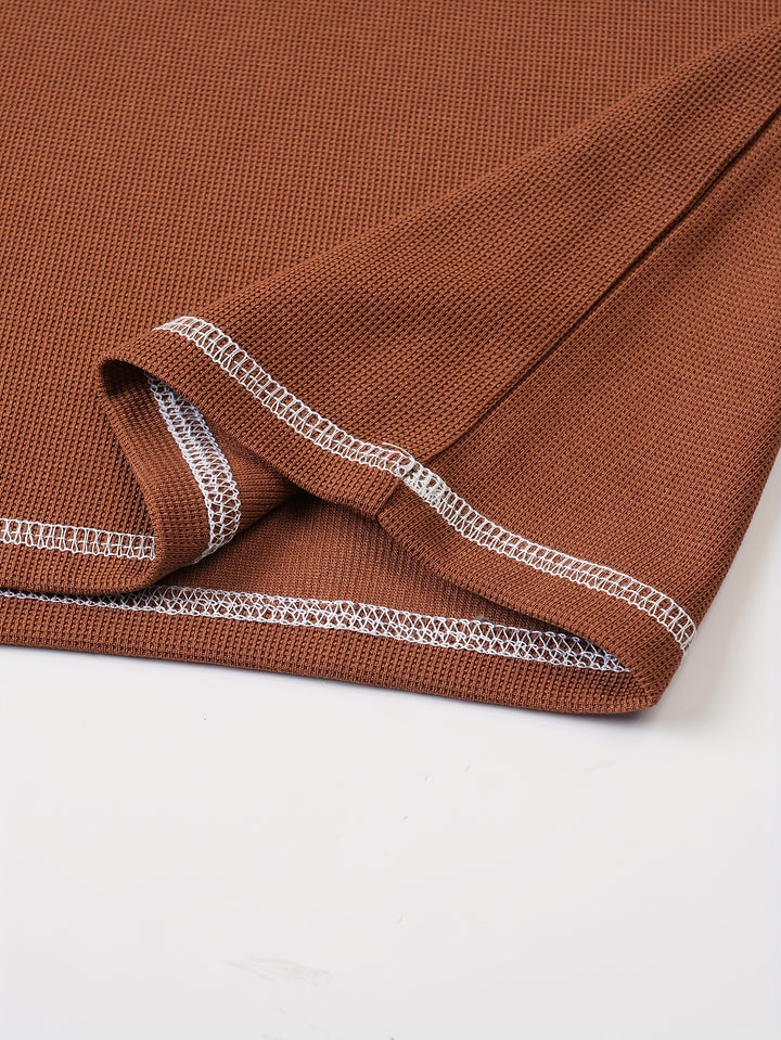 Thijs | Sportieve Henley met Knoopsluiting