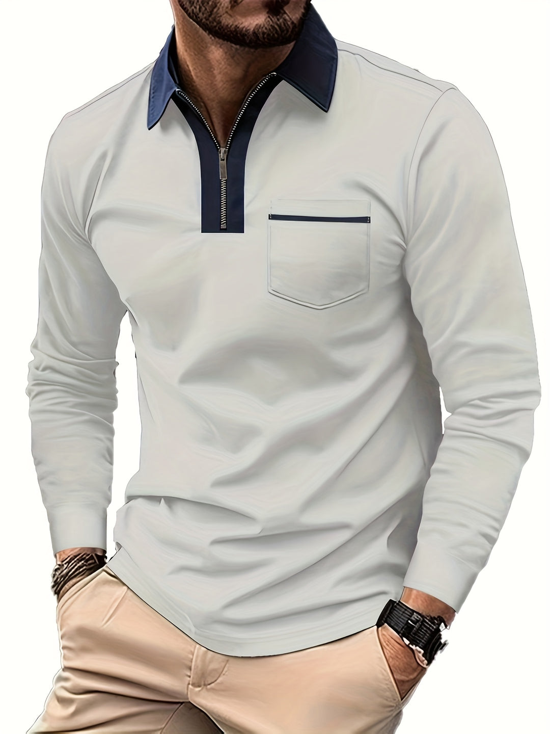 Bauke | Verfijnde Poloshirt met Rits