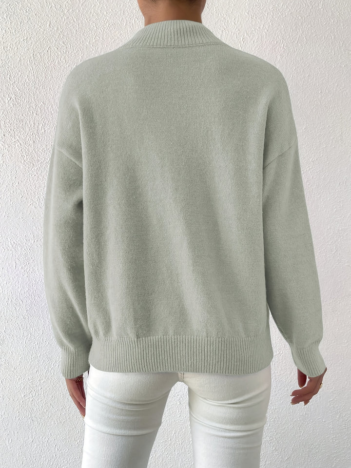 Britt | Elegante Trui met Opstaande Col