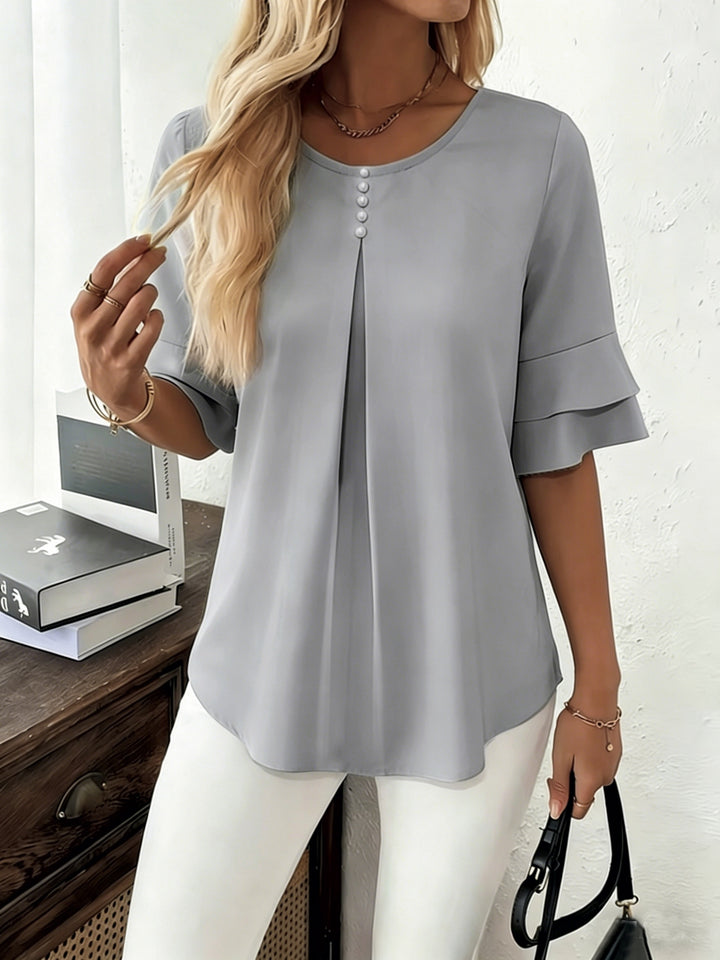 Rosalinde | Sierlijke Blouse met Ruchemouw
