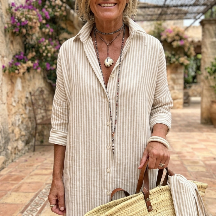 Elisabeth | Elegante Gestreepte Zomerjurk