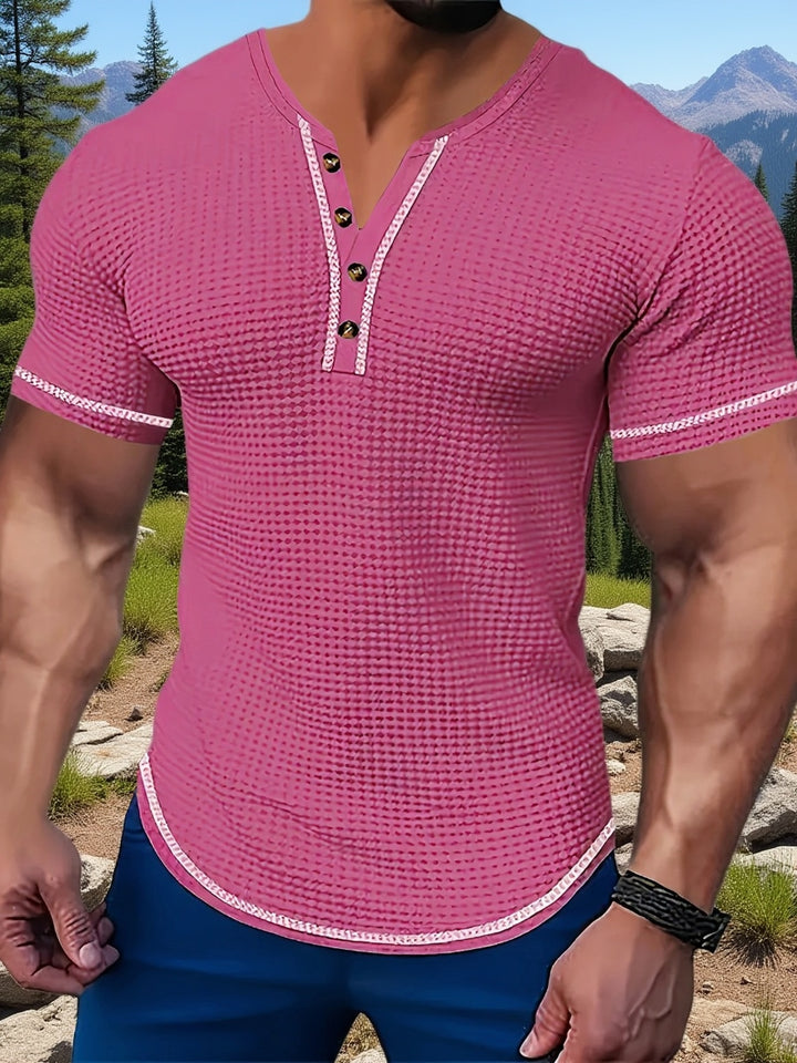 Thijs | Sportieve Henley met Knoopsluiting