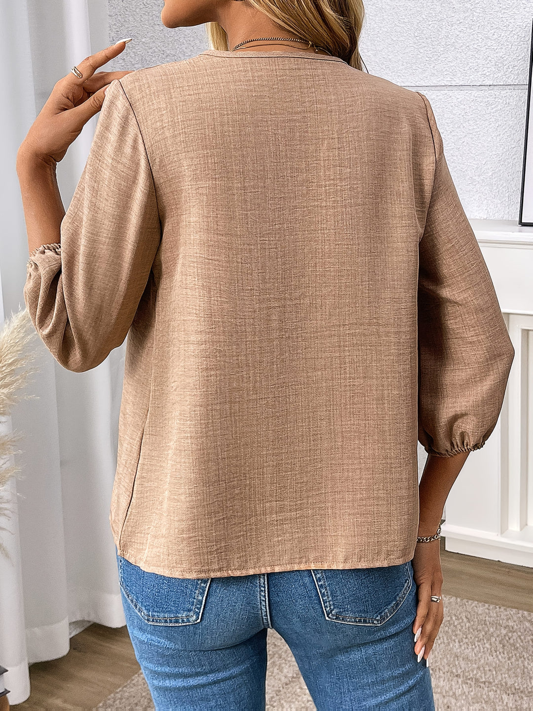 Josefien | Verfijnde Blouse met Driekwartmouw
