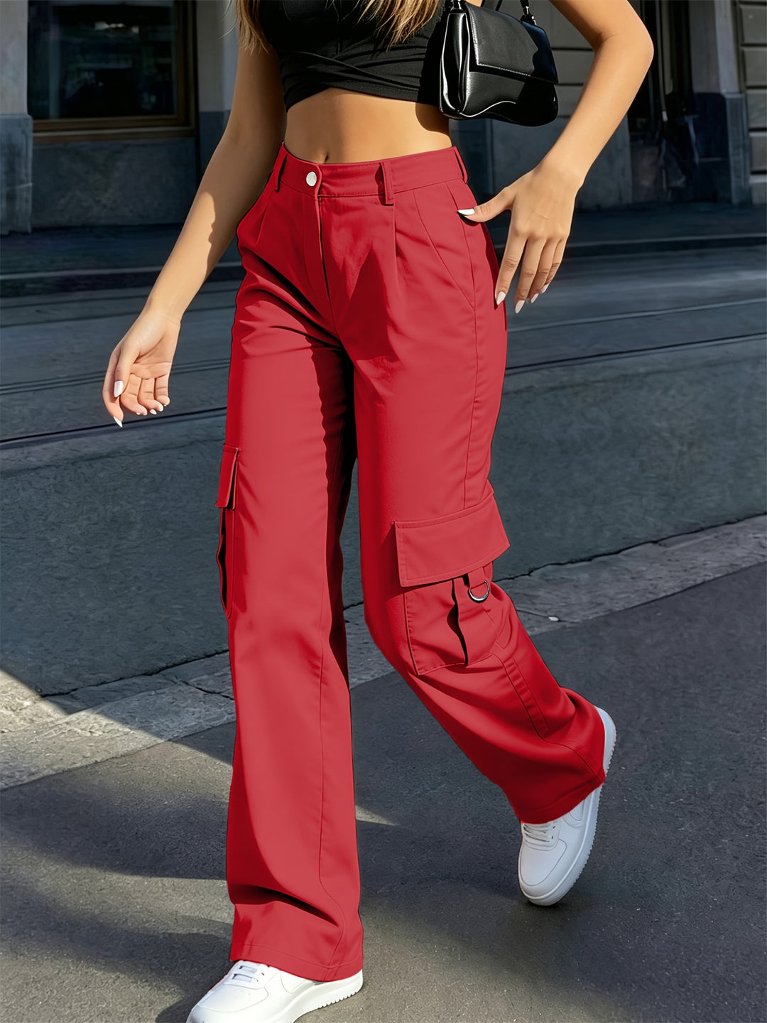 Elly | Comfortabele Cargobroek met Hoge Taille