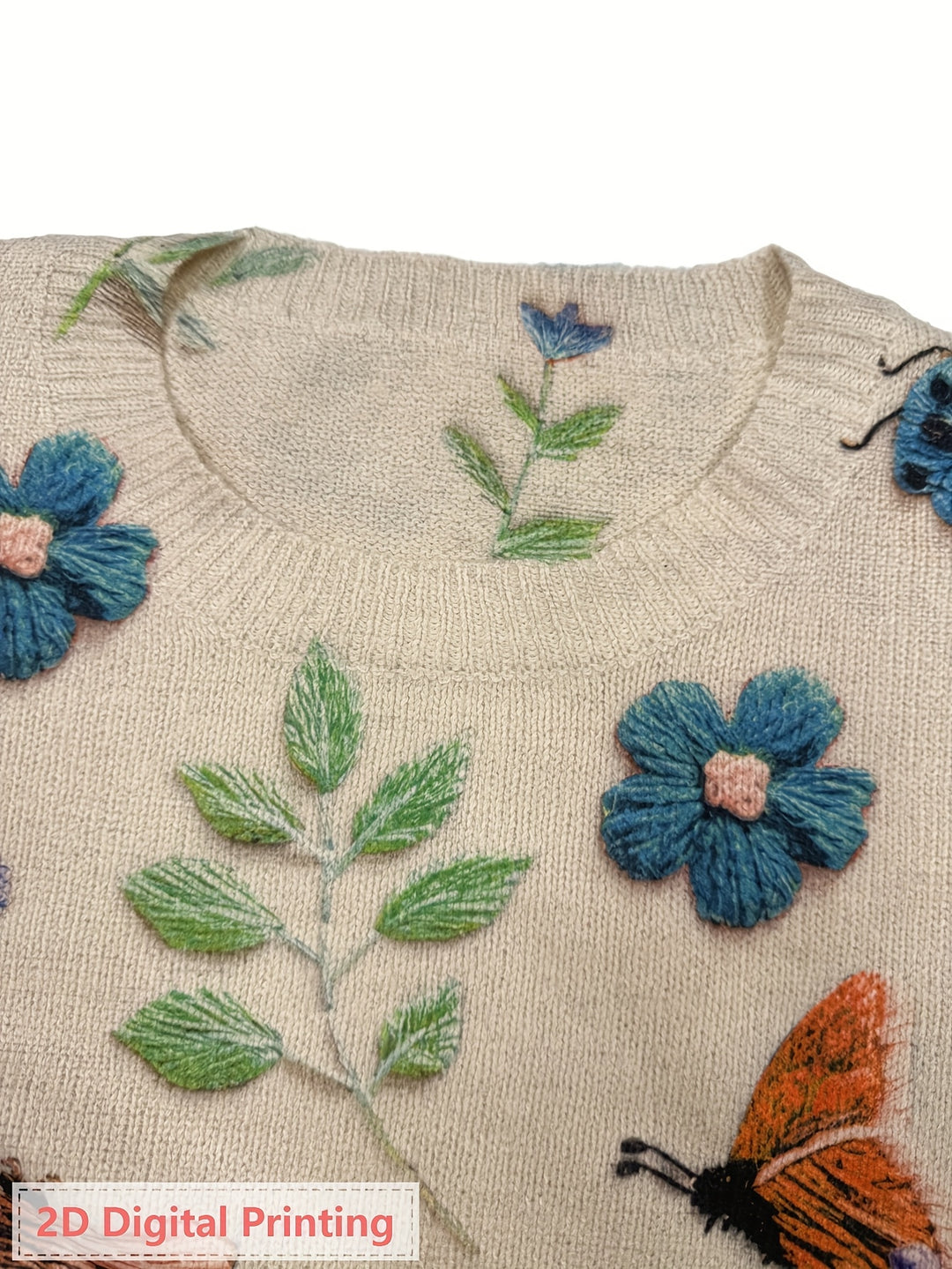 Marga | Bloemrijke Trui met Borduursels