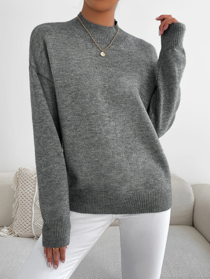 Britt | Elegante Trui met Opstaande Col