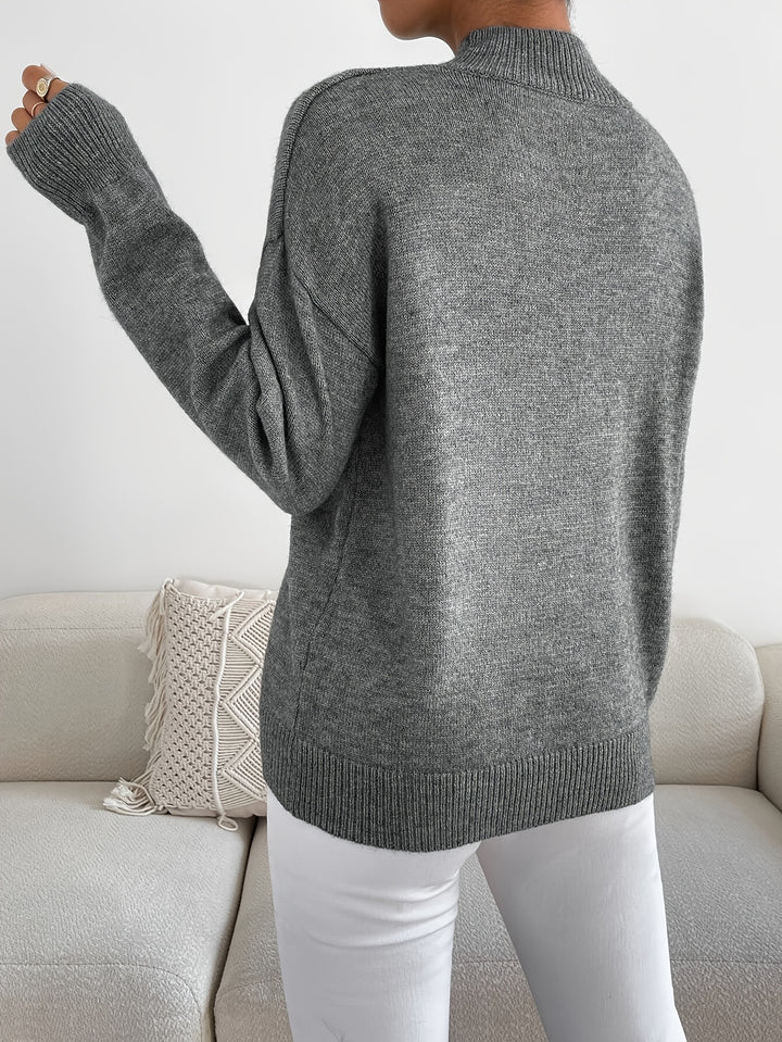 Britt | Elegante Trui met Opstaande Col