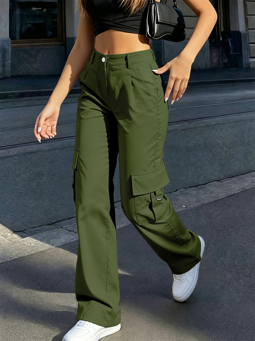 Elly | Comfortabele Cargobroek met Hoge Taille