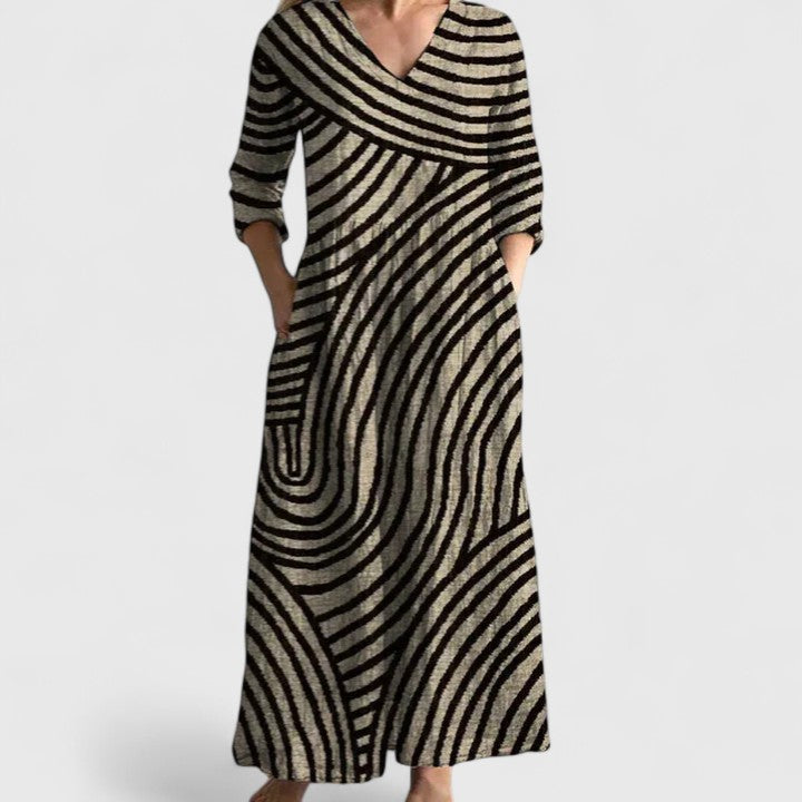 Valerie | Maxi-jurk met elegant grafisch patroon