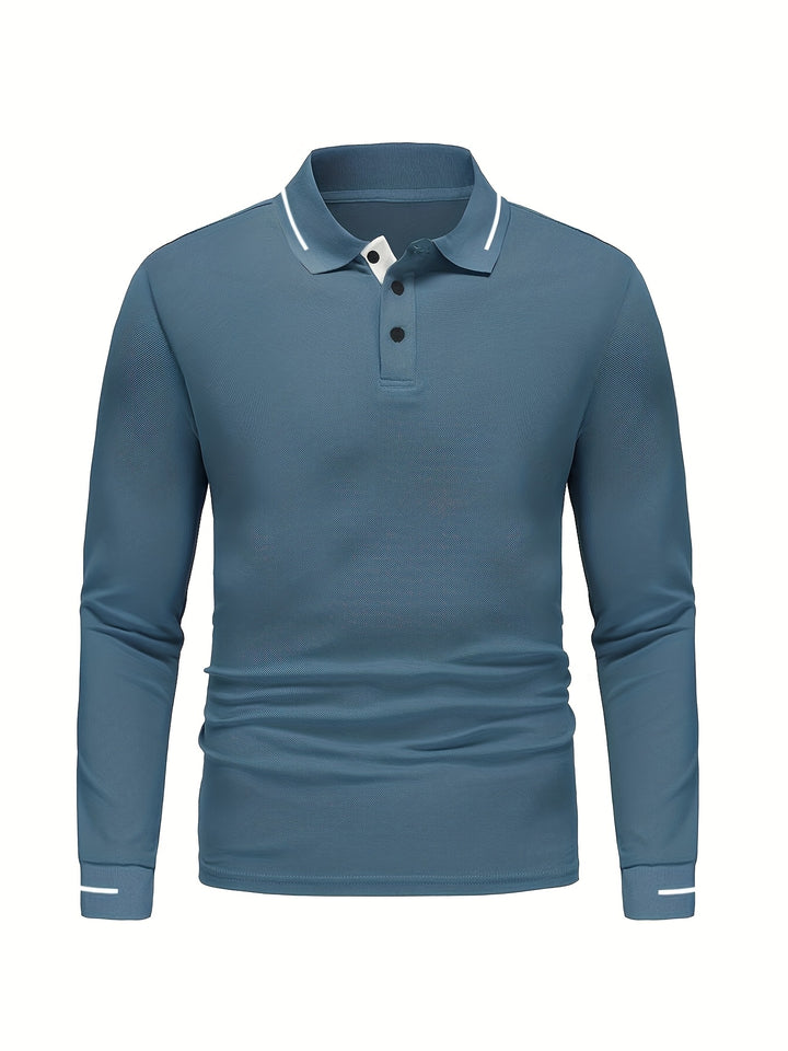 Wim | Verfijnde Poloshirt met Lange Mouwen