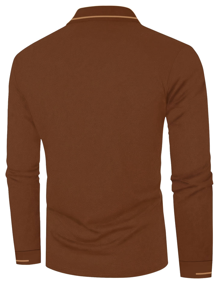 Wim | Verfijnde Poloshirt met Lange Mouwen