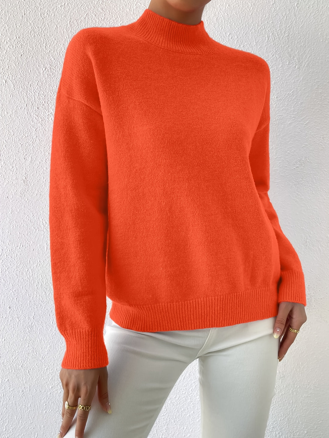 Britt | Elegante Trui met Opstaande Col