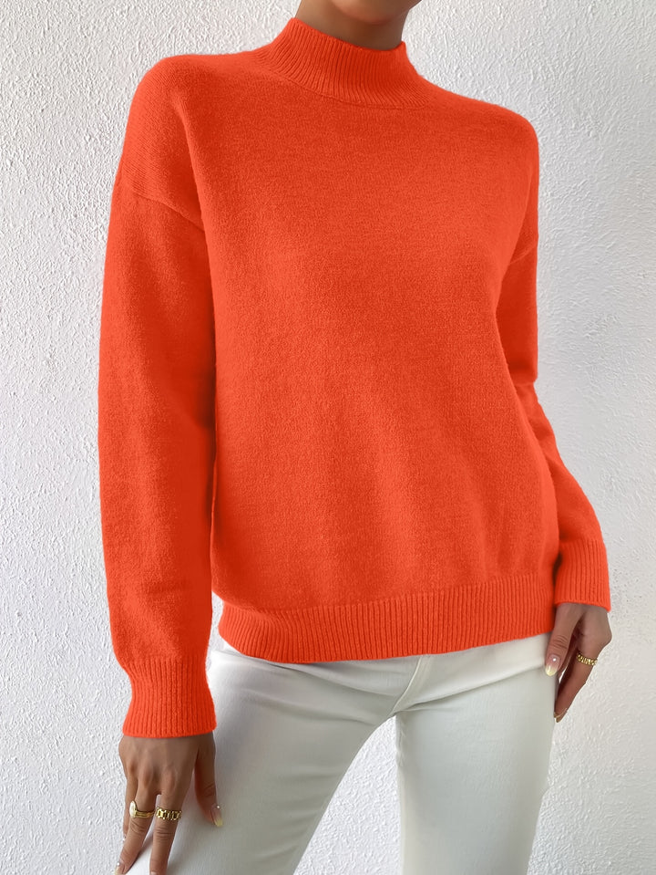 Britt | Elegante Trui met Opstaande Col