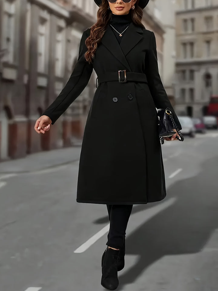 Evelien | Elegante Lange Dubbelrijer Mantel