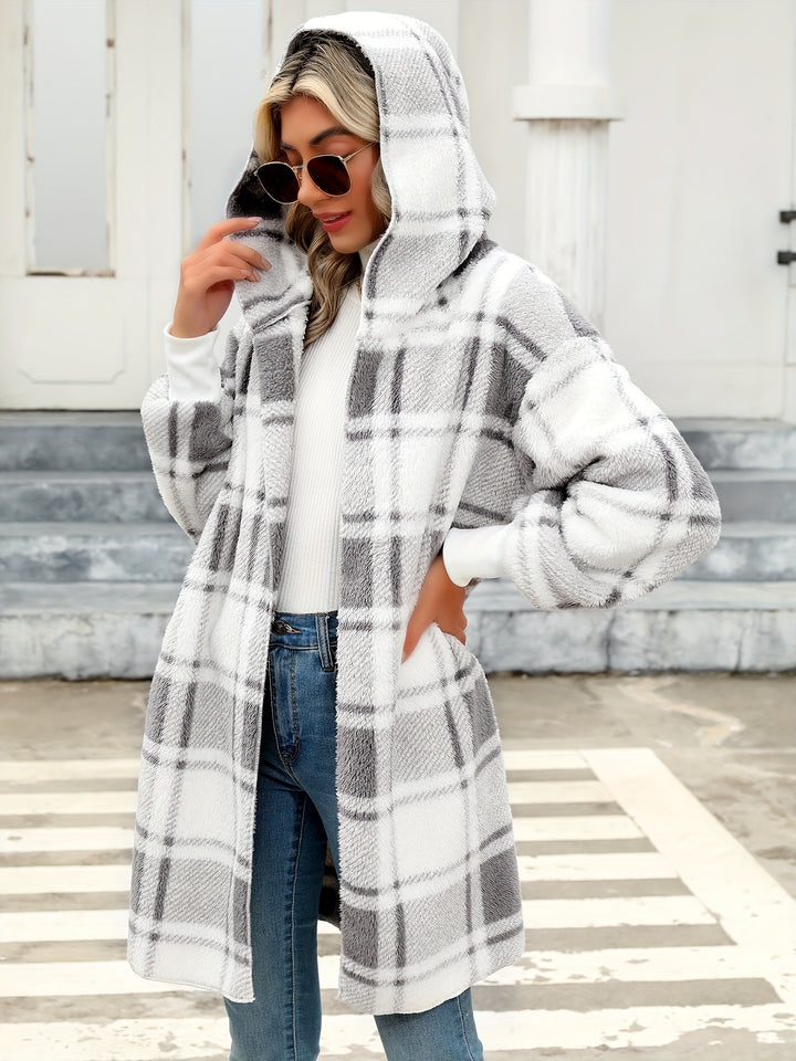 Jetske | Warm Geruit Vest met Capuchon