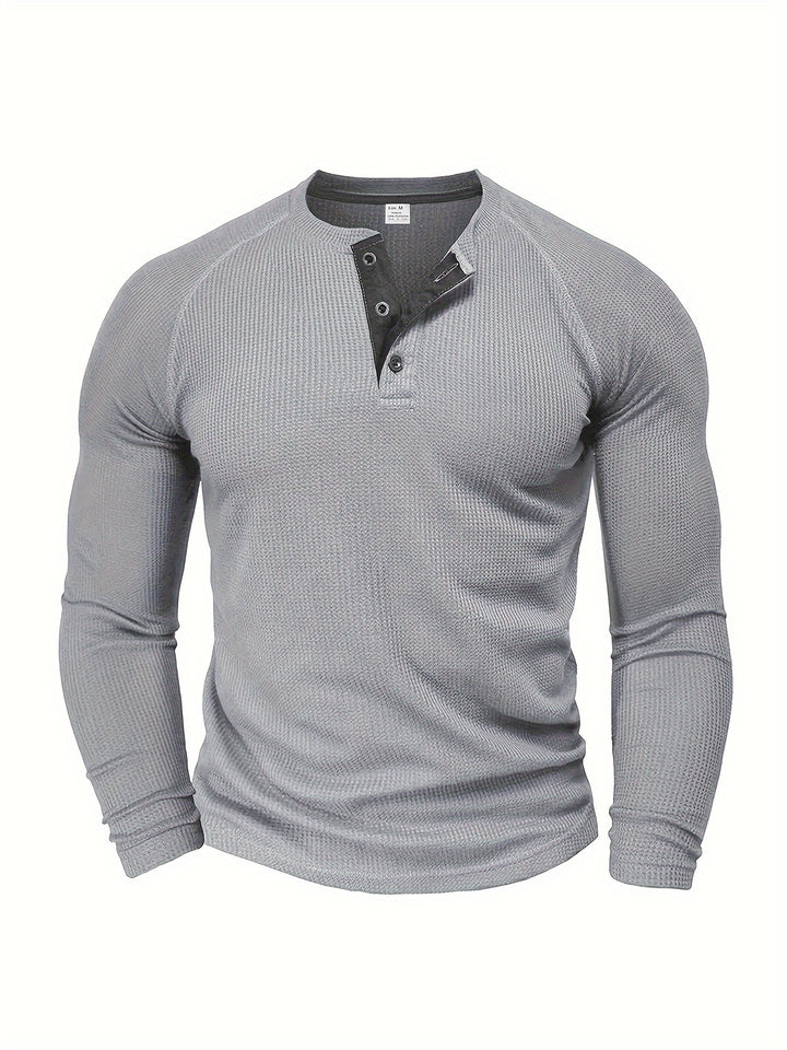 Jesse | Verfijnd Henleyshirt met Lange Mouw