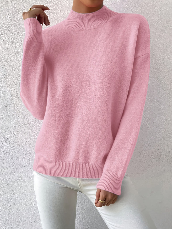 Britt | Elegante Trui met Opstaande Col