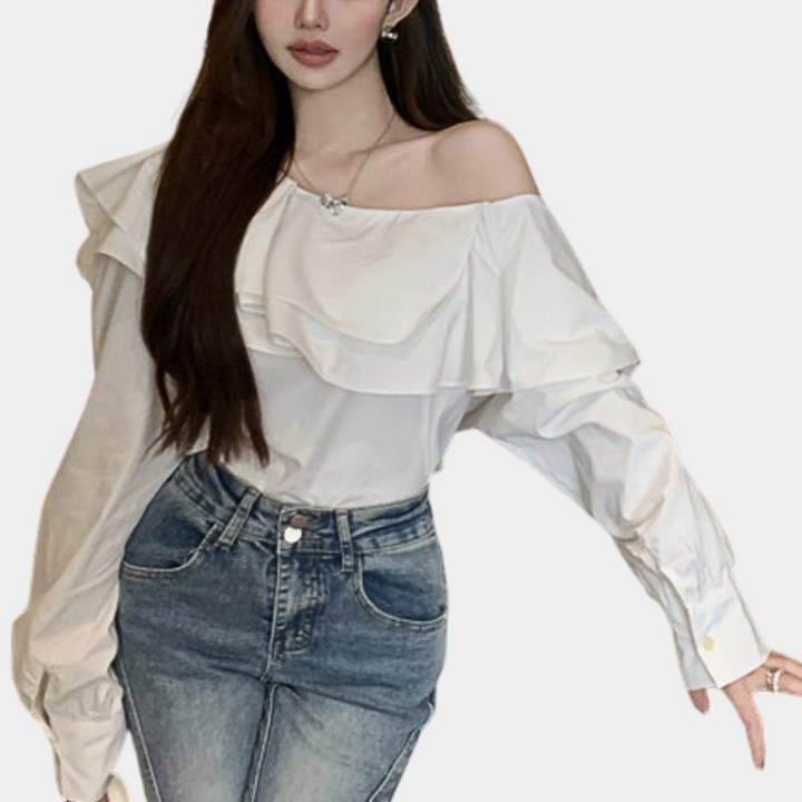 Alena | Elegante Off-Shoulder Zomerblouse