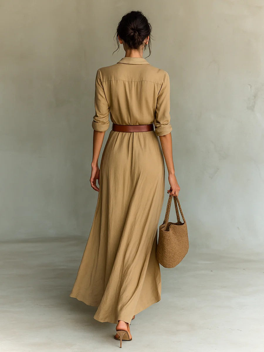 Ayra | Elegante Wikkeljurk met Reverskraag