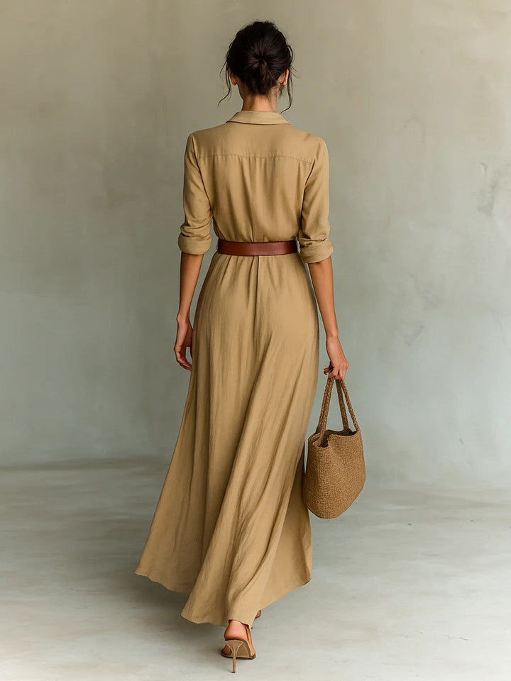 Ayra | Elegante Wikkeljurk met Reverskraag