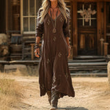 Fleur | Bohemian Maxi Jurk met Lange Mouwen