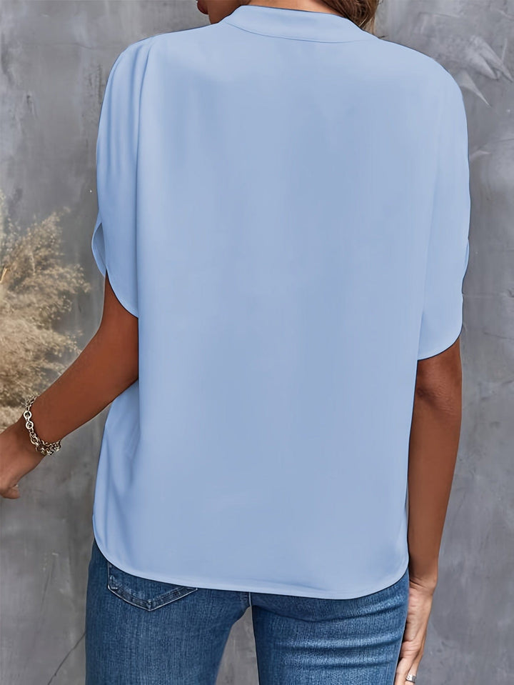Eliana | Stijlvolle Gedrapeerde Blouse met V-Hals