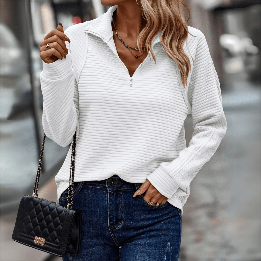 Fenneke | Verfijnde Half-Zip Trui