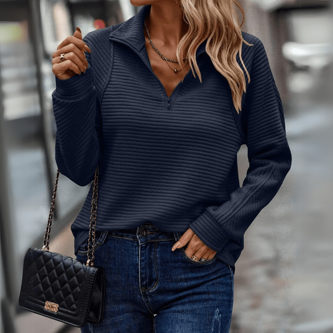 Fenneke | Verfijnde Half-Zip Trui