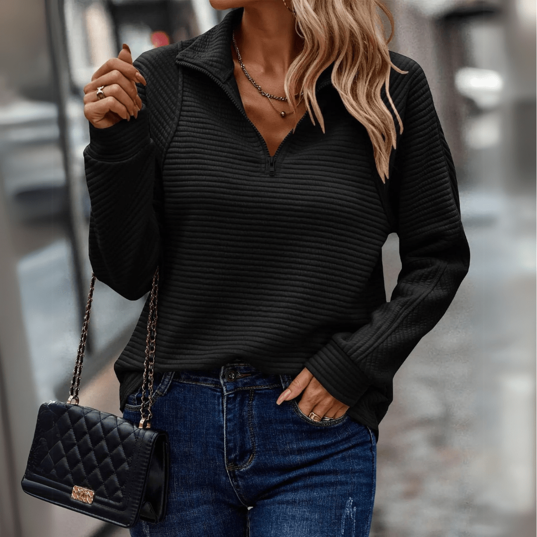Fenneke | Verfijnde Half-Zip Trui