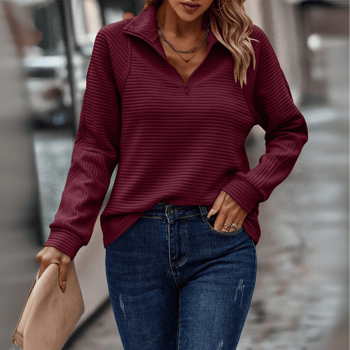 Fenneke | Verfijnde Half-Zip Trui