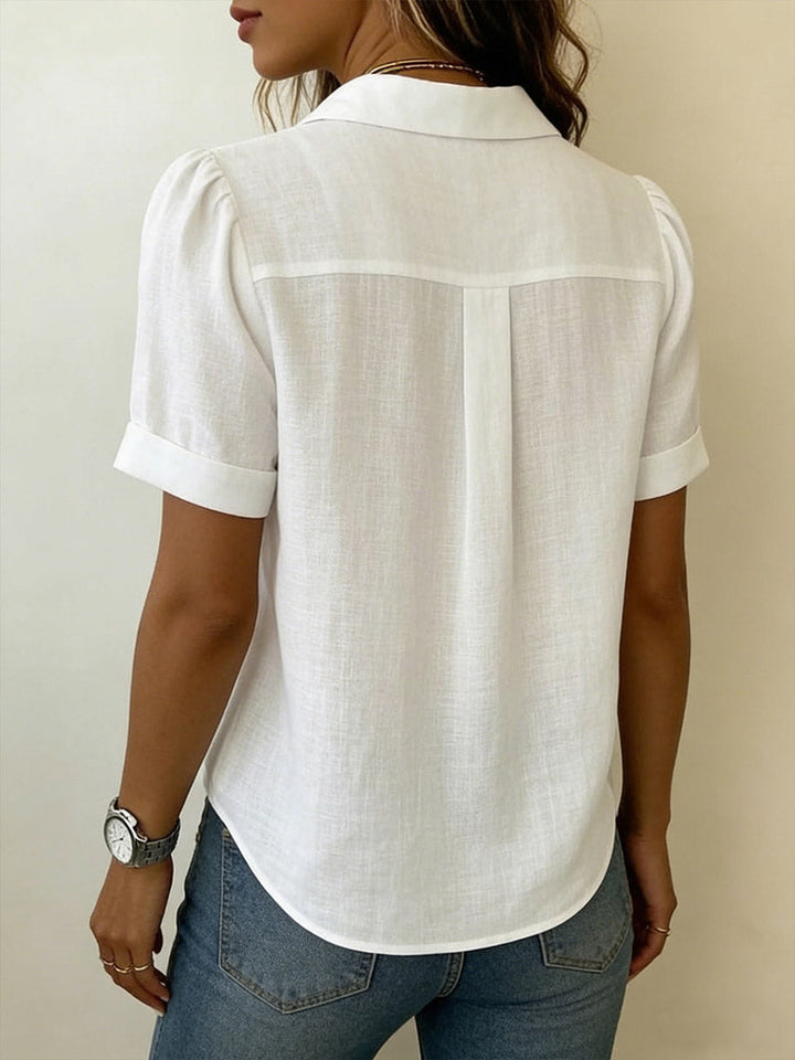 Willemijn | Elegante Blouse met Korte Mouwen