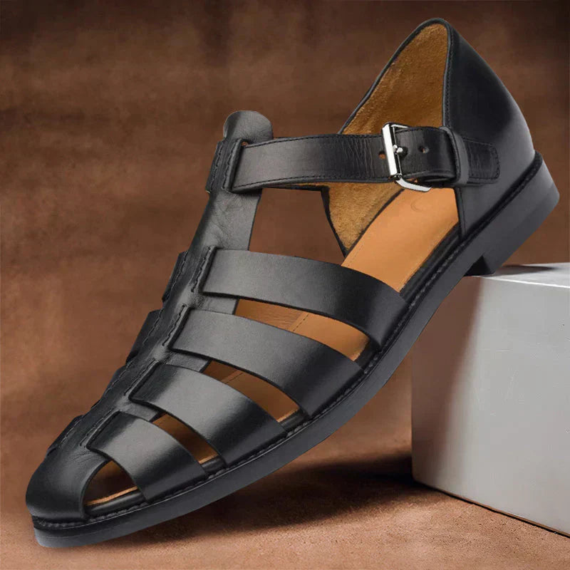 Damien | Luxe Leren Herensandalen