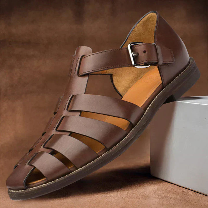 Damien | Luxe Leren Herensandalen