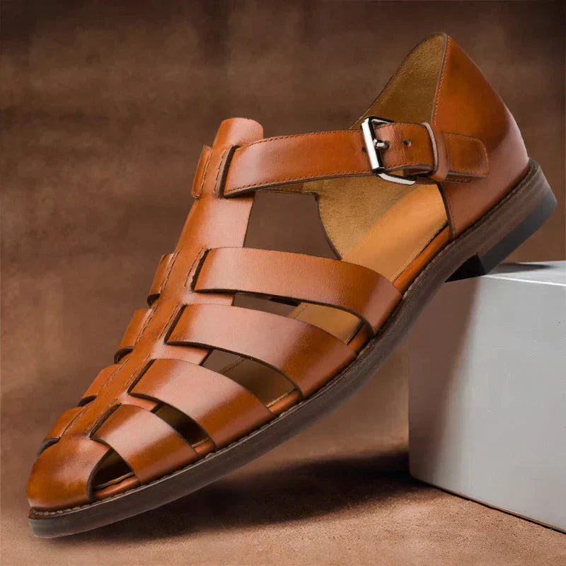 Damien | Luxe Leren Herensandalen
