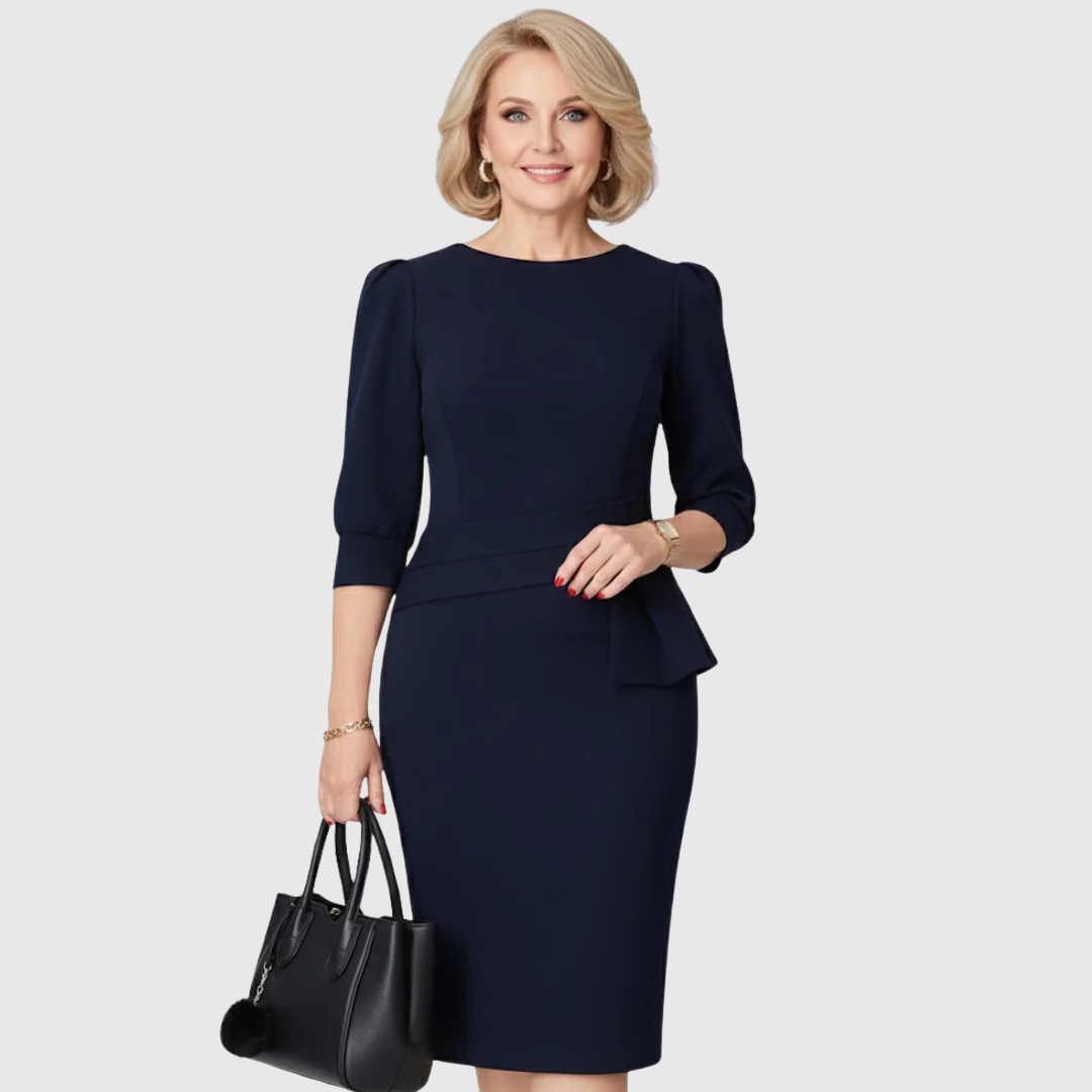 Leontien | Getailleerde Peplum Midi-jurk