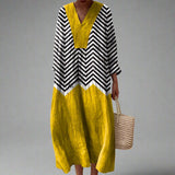 Phaedra | Artistieke Midi Jurk met V-Hals