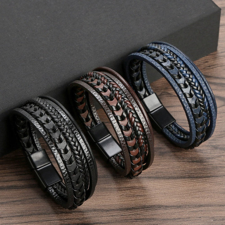Corbin | Leren Gevlochten Viking Armband