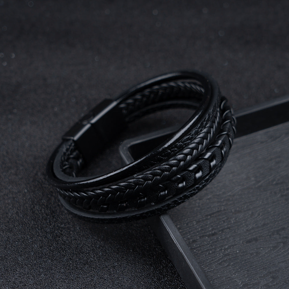 Corbin | Leren Gevlochten Viking Armband