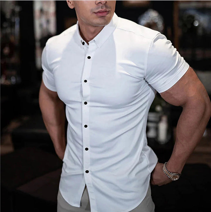 Matthijs | Slim Fit Overhemd met Korte Mouw